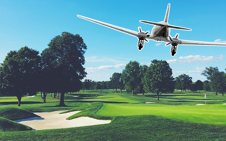 Riesenbirdie - Flugzeug macht Notlandung auf Golfplatz 